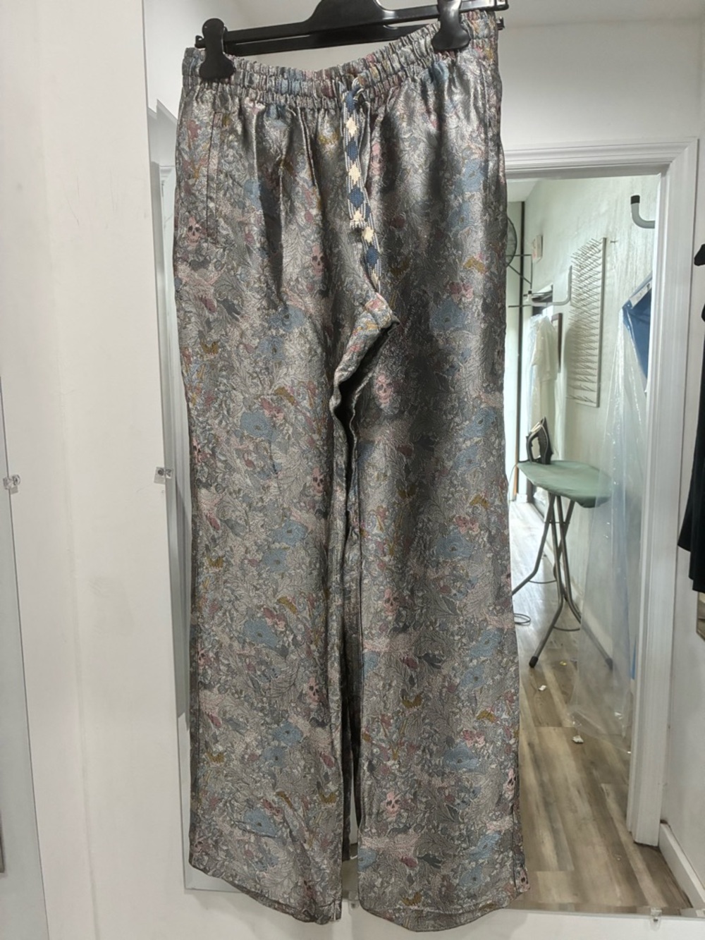 Zadig & Voltaire Pomy Reversible Jacquard Wide Leg Pants SS23 with Drawstring